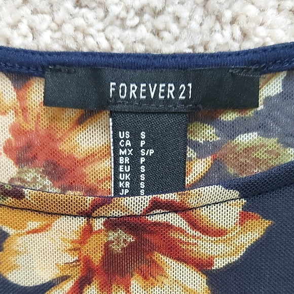 Mesh Orange Floral Long Sleeve Dress - Picture 3 of 10